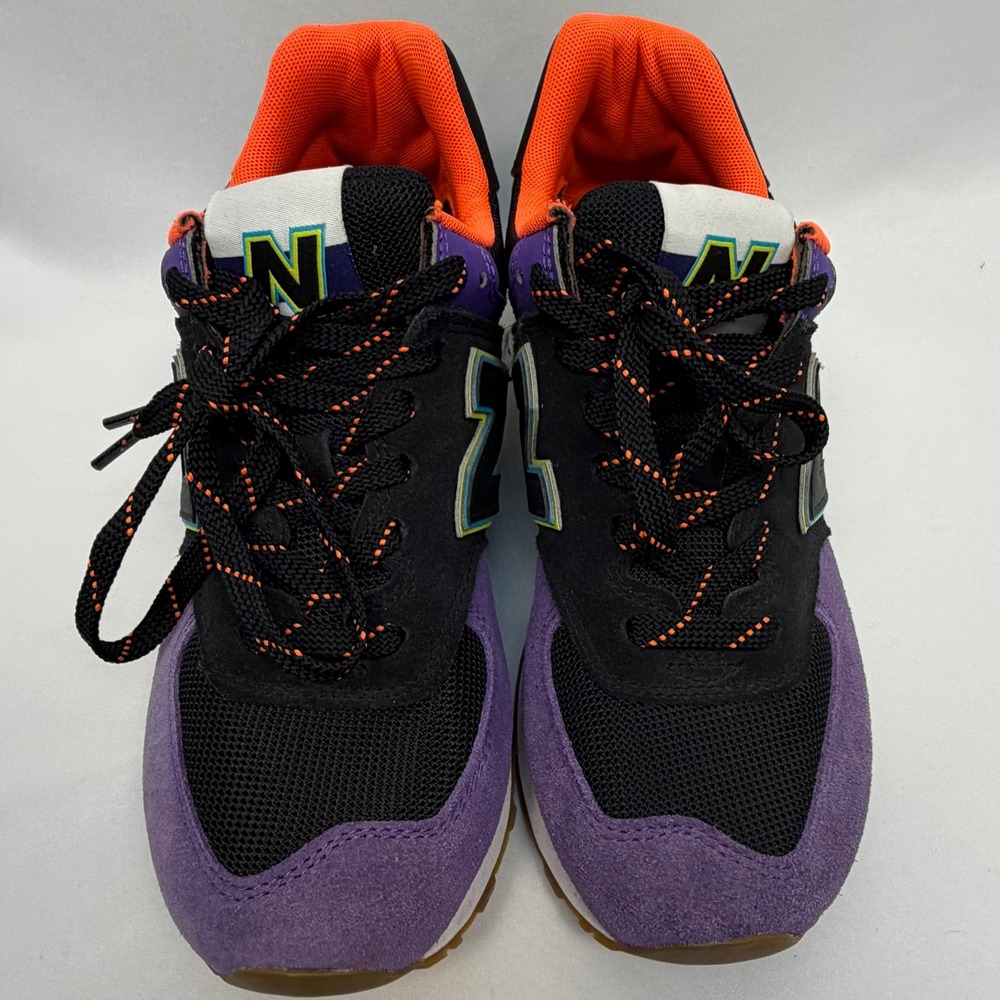 New Balance 574 Mens Sneakers Purple Black Orange Teal ML574HA2 Retro Low Top - Picture 5 of 10
